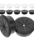 20 Pack Round Desk Cable Hole Cover Grommet Kit With No Fuss Install And Dust Barrier For Office Desks And School Tables ABS And Rubber Material For Safe And Easy Cable Management And Electronics Protection, black and white