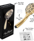 Powerful High Pressure Handheld Shower Head With Six Functions, Self-Clean Nozzles, 2.5 GPM, Easy Install with box and accessories.