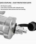 Quick coupling with dust protection sleeve for hydraulic systems, ZG 3/8 size, designed to prevent dust ingress.