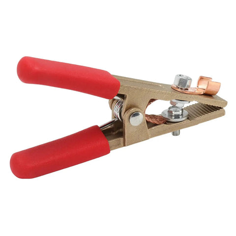 Heavy Duty 300A Welding Ground Clamp With Solid Brass Construction And Wide 45mm Jaw Opening For Secure Slip Free Grip On Thick Metal