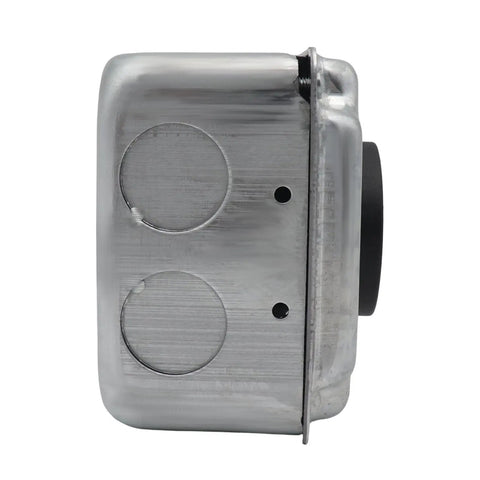 Built Like A Tank 50 Amp Power Outlet Receptacle Nema 14 50R four prong socket showing galvanized steel housing and mounting holes.