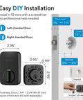 Top Shelf Z Wave Deadbolt Smart Lock Delivering Smooth Long Range Reach And Intuitive App Control For Zero Drama Home Automation, detailed installation dimensions and specifications.