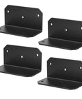 4 Pack 4 Inch Black L Bracket For Wood Projects Heavy Duty 90 Degree Corner Brace for shelves and furniture