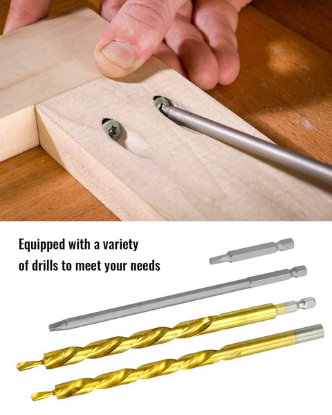 Pro Grade All Metal Pocket Hole Jig Kit For Woodworking, Heavy Duty And Pro Ready, Includes 2-3/8 Inch Titanium Plated Drill Bits