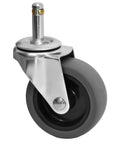 3 Inch Swivel Stem Cart Caster Replacement Wheels For Mop Buckets, 7/16 X 1-3/8 Inch Stem, TPR Rubber Wheel, front view