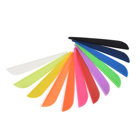 3 Inch Plastic Arrow Vanes TPU Fletchings For DIY Archery Bow Yellow Durable High Recovery Matte Finish With Strong Flex And Easy Glue Recovery