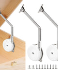 Two Pack Soft Close Toy Box Hinges With Adjustable Lid Dampers for Cedar Storage Trunks and Benches, Steel Hardware Visible