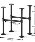 Beefy Black Pipe Table Legs 19.6 Inch Set For Coffee Tables Desks And Furniture 2 Pack Industrial Modern Look With Heavy Duty Hardware And Easy Install