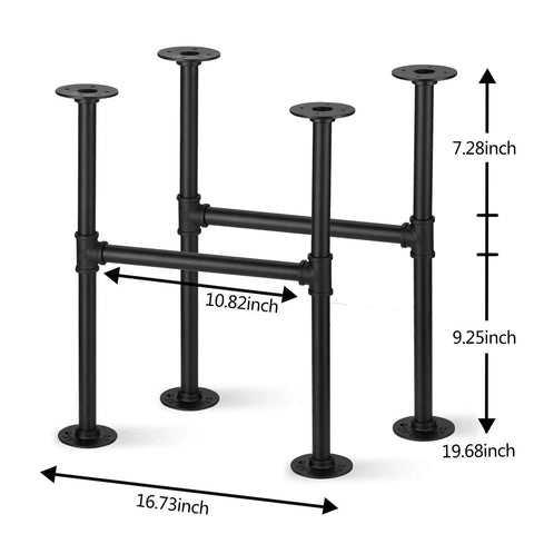 Beefy Black Pipe Table Legs 19.6 Inch Set For Coffee Tables Desks And Furniture 2 Pack Industrial Modern Look With Heavy Duty Hardware And Easy Install