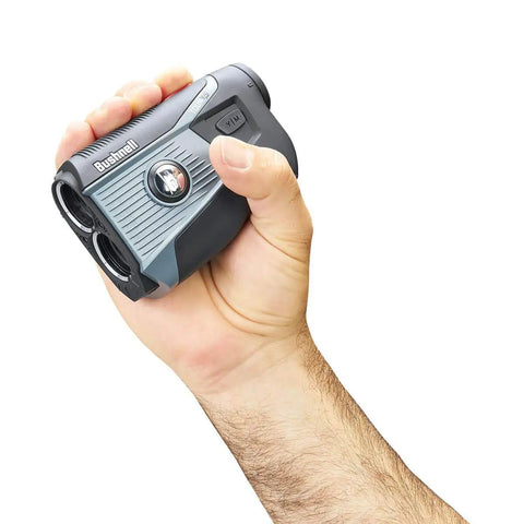 Dead Nuts Accurate Golf Laser Rangefinder With Pin Seeker Visual Jolt 6X Magnification Magnetic Cart Mount Premium Carry Case For Slam Dunk Fairway Precision Black Gray Design