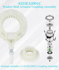 Washing Shift Actuator Coupling Assembly Replacement for LG and Kenmore Washers, showing components and diagram