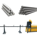 Top Tier Portable Automatic Rebar Straightening And Cutting Machine Steel Bar Processor, heavy-duty, mobile unit with rebar and cutter.