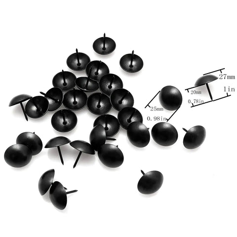 Badass Black Nailhead Trims And One Inch Furniture Upholstery Tacks For Diy Home Renovations displayed on a white background.