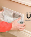 Installing Adjustable Unbreakable Air Deflector For Ducts And Vents, 8 To 12 Inch, Magnetic Floor Register Shield on wall vent
