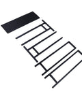 Rock Solid Heavy Duty 3D Printer Filament Rack 7 Tier Alloy Steel Spool Storage Stand Holding Up To 84 Spools With Adjustable Feet parts laid out for assembly.