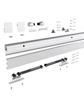 Six Foot Sliding Barn Door Track Kit With Aluminium Box Rail Wall Mounted Hidden Hardware For Modern Doors