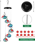 Outdoor Wind Chimes And Hummingbird Feeder Duo For Your Garden Vibes Hand Blown Glass Bird Feeder with Multiple Feeding Spots