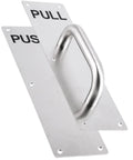 2 Sets 12 By 3 Inch Stainless Steel Door Handle And Push Pull Plates Bundle With 24 Screws For Commercial And Home Office Doors In Silver Tough Build For Easy Install And Lasts In High Traffic Environments. Stainless steel push pull plates with handle, front angle