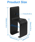 Heavy Duty Box Rail Hanger Bracket For Exterior Barn Door Hardware Rail Mount Bracket With Included Bolts Black 4 Pack Durable Rust Resistant Alloy Steel Construction For Outdoor Use, showing dimensions.