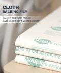 Heavy Duty Adult Underpads 40 By 60 Inches Hella Thick Disposable Bed Pads With Reinforced Cloth Backing stacked on a table.