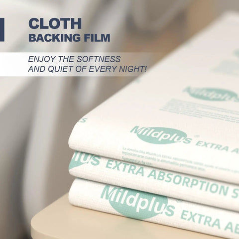 Heavy Duty Adult Underpads 40 By 60 Inches Hella Thick Disposable Bed Pads With Reinforced Cloth Backing stacked on a table.