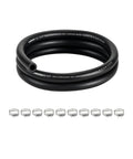 5 Foot Three Eighth Inch Transmission Cooler Hose Built Solid For High Pressure Power Steering And Hydraulic Oil Cooling SAE J1532 Rated Durable Rubber Tubing coils with clamps.