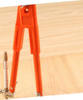 Premium Adjustable Scribing Compass For Fine Woodworkers Solid Zinc Alloy Center Marking Tool with orange legs and sharp pen.