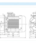 Technical drawing of Beefy 7.5 kW AC Servo Motor With 1500 RPM And 47.8 Nm Torque, showing dimensions and design details.
