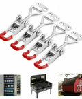 10 Piece Quick Release Toggle Clamp Set With Adjustable Anti Slip Push Pull Latch for secure clamping, shown in metal material.