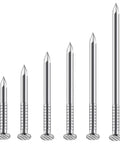 4 Inch 304 Stainless Steel Nails Pack Of 19 For Hanging Nails And Wall Dowels And Long Nails Rust Resistant Indoor Outdoor Use High Gloss Finish Tough As Nails DIY Woodworking Kit For Home Projects in varying sizes