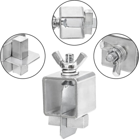 8 Pcs Butt Welding Clamps For Edge To Edge Welds, close-up of metal clamp with wing nut, steel construction for auto body repairs
