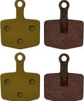 Top Shelf Electric Bike Brake Pads For Mechanical Disc Brakes Comes As Two Pair Replacement Kit, featuring yellow and red pads for reliable stopping.