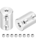 Rigid Screw Coupling For 3D Printers 3mm To 4mm Shaft Connector L18mm D12mm Steel Joint with 8 M4 Screws, 2 Shock Absorbing Pieces