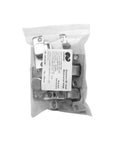Solid Short Arm Inset Blind Corner Cabinet Hinges With Dead Silent Hydraulic Soft Close For Tight Nook Cupboards And Wardrobes 95 Degree Pivot Concealed 35mm Hardware Built To Last Pack Of Four in a clear plastic bag  with labels.