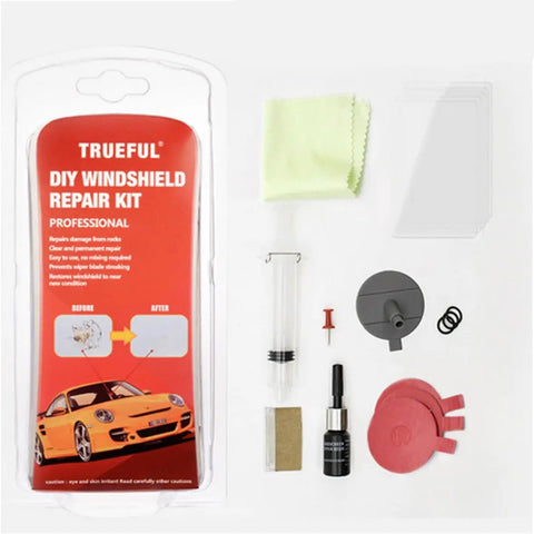 Windshield Repair Kit For Auto Glass Cracks And Chips Quick Fix Tools With High Tech Repair Resin And Strong Injection Head shown