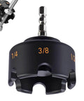 Pro Shop Nut Spinner Drill Attachment For Swift Bolt Extraction And Threaded Rod Removal Handles 1/4 3/8 And 1/2 Inch Sizes showing socket for impact drills.