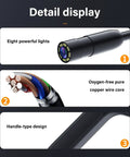 Image showing details of Workhorse Handheld Borescope Endoscope With 8mm Lens for industrial inspection with lights and copper wire core.