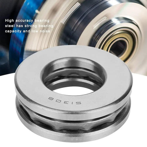 Thrust Ball Bearing 51308 for Heavy Duty Machinery, Rugged Steel Build, displayed with precision and smooth rotation features
