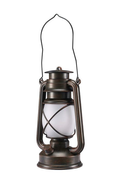 Bronze Outdoor LED Lantern With Vintage Flame Effect For Garden And Patio Decor Realistic Flicker Weatherproof Night Light