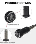 Front Mount Hayabusa Seat Screws and Bolts 2 Pack Black Screw Caps for Suzuki GSX1300R Hayabusa 2008 2024, close-up alloy screws