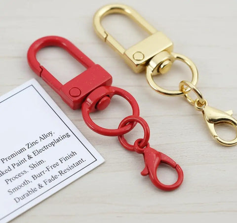 36 Pcs Colorful Swivel Snap Hooks Lobster Claw Clasps For Diy Crafts Jewelry Making showing red and gold zinc alloy clips.