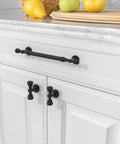 Installed 10 Pack Matte Black Cabinet Pulls 5 Inch 128mm Center to Center Drawer Handles on kitchen cabinet
