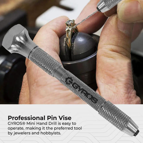 Swivel Head Pin Vise Hand Drill With Anti-Slip Nickel Plated Steel Body And 2 Reversible Collets, Handy Tiny Precision Drill For Jewelry Making Plastic And Wood From 0 To 1/8 Inch
