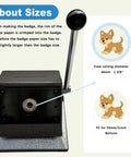 Heavy Duty 1 Inch Circle Punch Cutter Button Maker For Paper Craft And Diy Projects, Die Cutting Tool with sizing guide