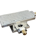 Built Serious Adjustable Cross Slide Platform With Manual Hand Crank For Deadon Xy Axis Alignment and Smooth Precision Mounting In Compact Workshop Spaces, aluminum, 80x40mm, top view.