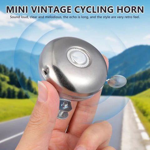Loud As Heck Clear Safety Bell For Electric Scooters And City Commuter Bikes Fits 0.86 To 1.18 Inch Handlebars Easy Thumb Trigger Install Audible Ring That Cuts Through Traffic Ideal For Bikes Cruisers And Trikes, silver vintage cycling horn