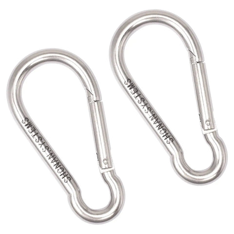 Heavy Duty 3.1 Inch Stainless Steel Carabiner Clips Set of 4 Built to Last Spring Snap Hook D Ring Locking Carabiners