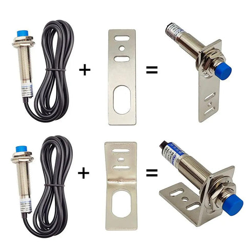 M8 M12 M18 I Type And L Type Iron Mounting Brackets For Photoelectric Switch And Inductive Proximity Sensor Heavy Duty 10 Pack M12 L Type Variant Silver Finish, showing sensors and brackets
