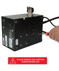 Rear view of 4 In 1 SMD Hot Air Rework Station With 70W Soldering Iron Vacuum Pickup And Smoke Absorber with shipping screw