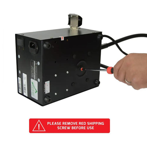 Rear view of 4 In 1 SMD Hot Air Rework Station With 70W Soldering Iron Vacuum Pickup And Smoke Absorber with shipping screw